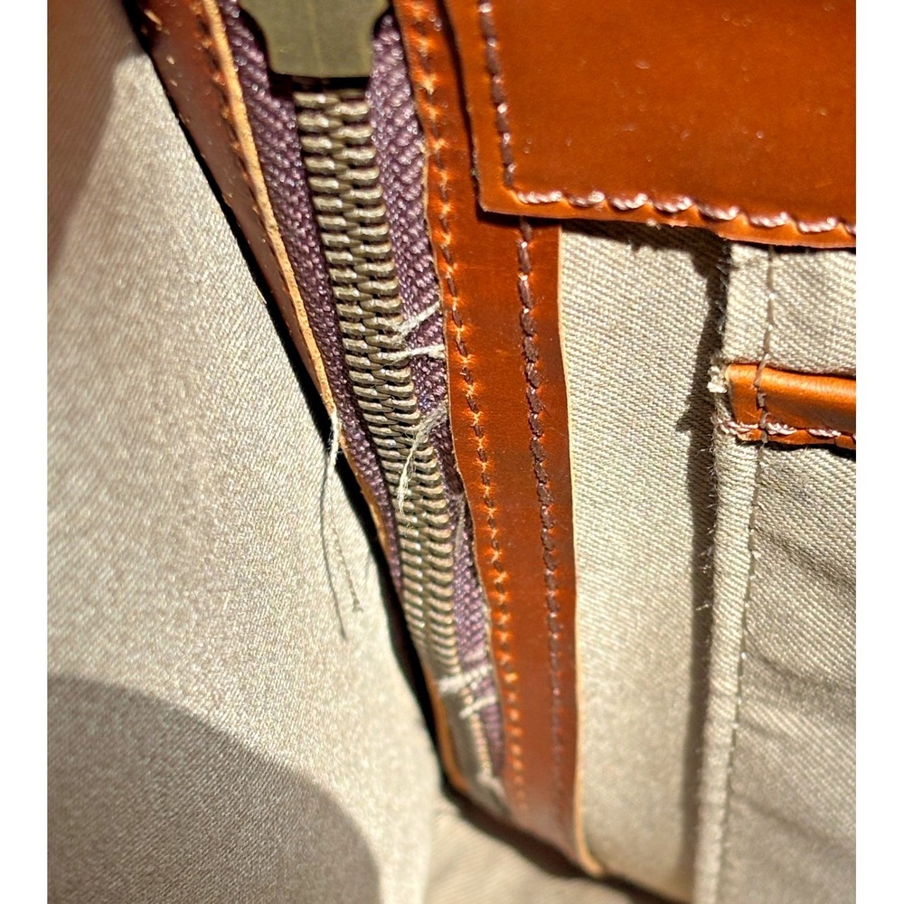 WILL Full Grain Leather Simple Backpack Purse Tan Unlined Magnetic Closure EUC - Picture 12 of 16